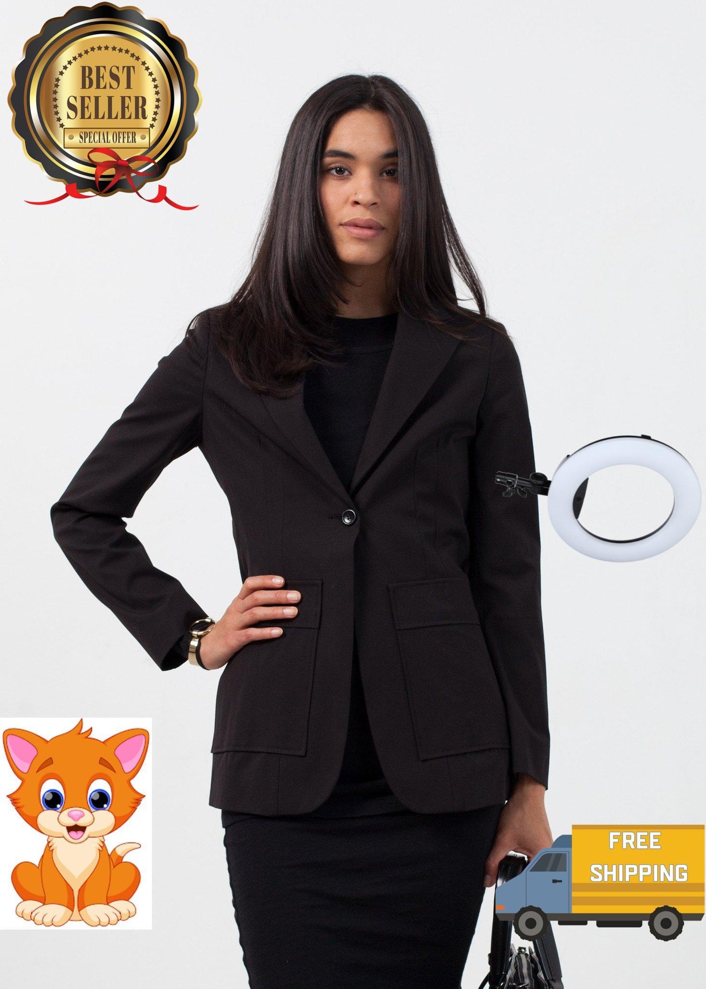 Double Pocket Blazer in Black
