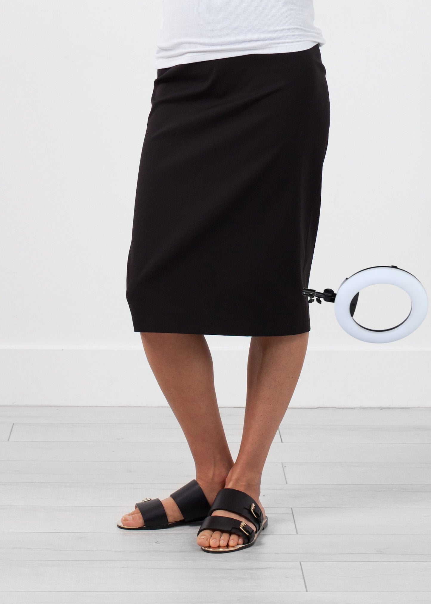 Long Pencil Skirt in Black