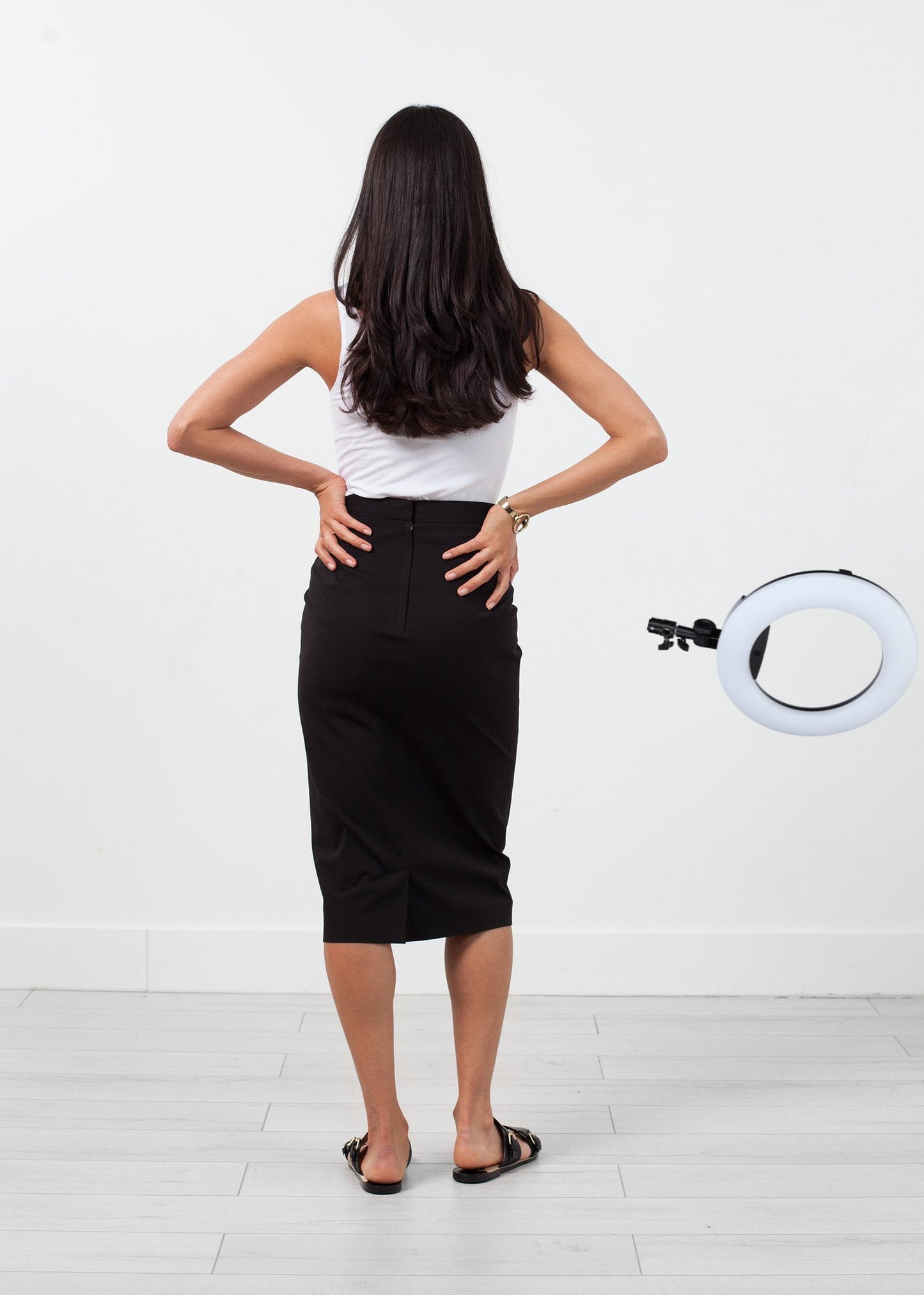 Long Pencil Skirt in Black