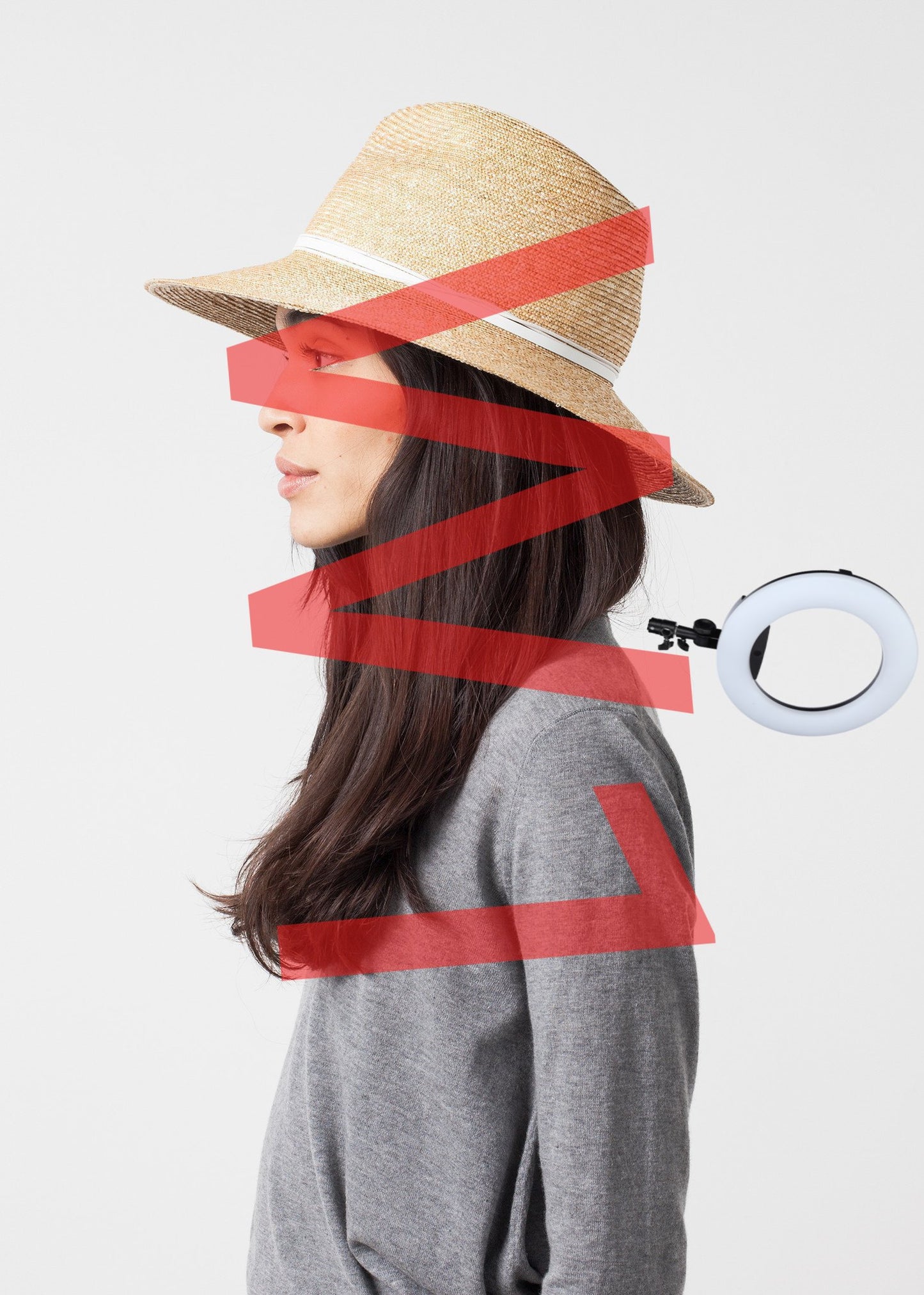 Wrapped Up Hat in Straw/White