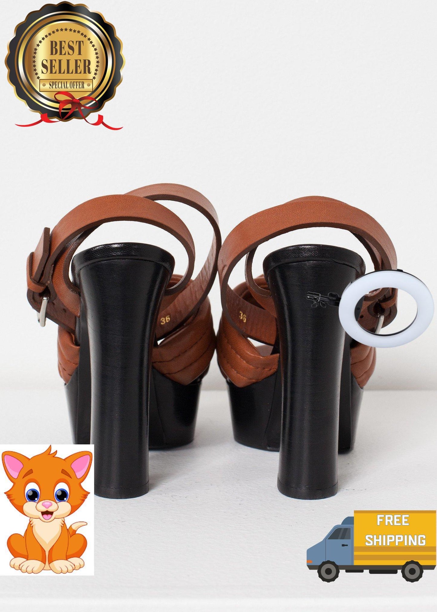 Farlill Heel in Brown