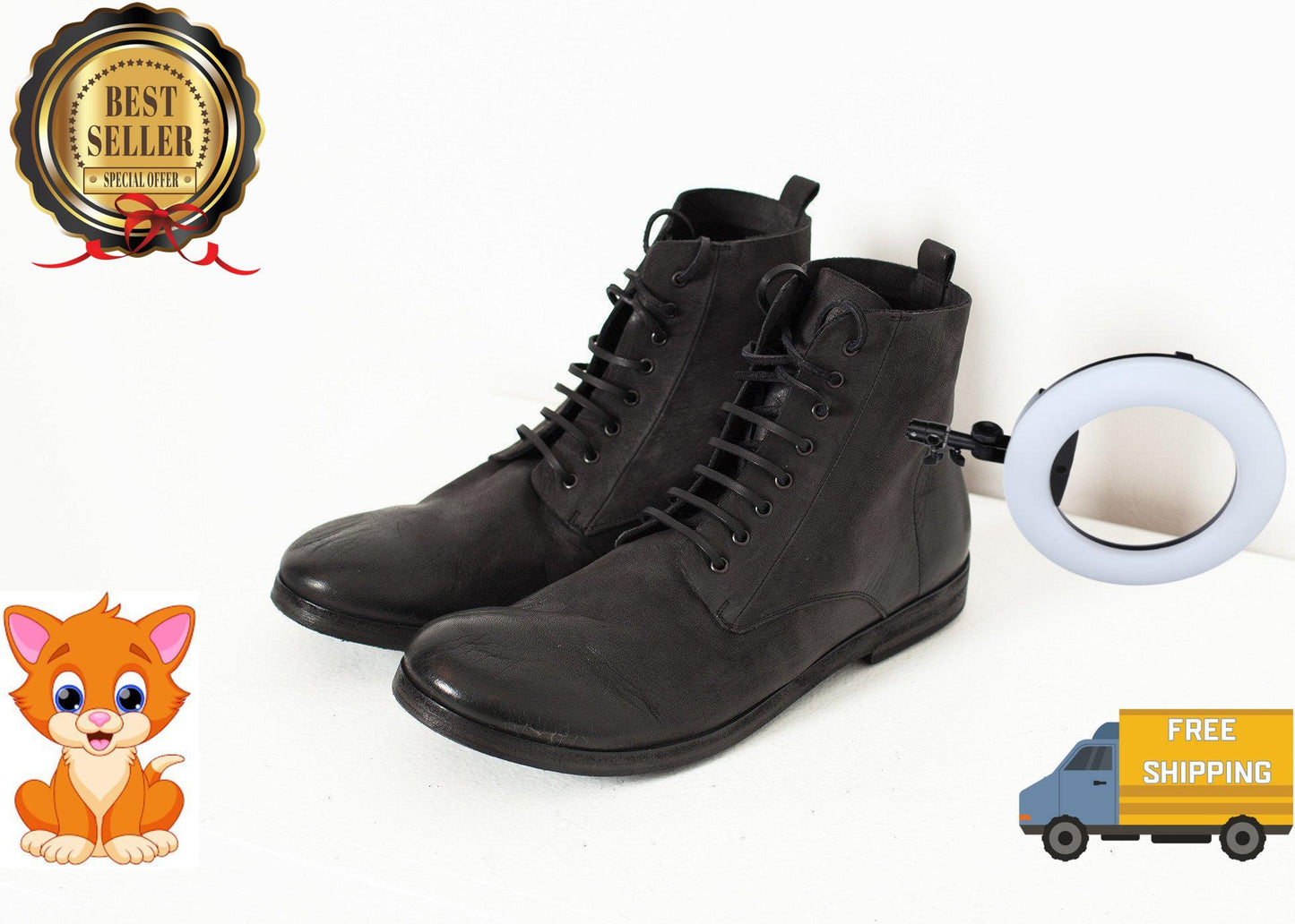 Combat Ankle Boot in Black