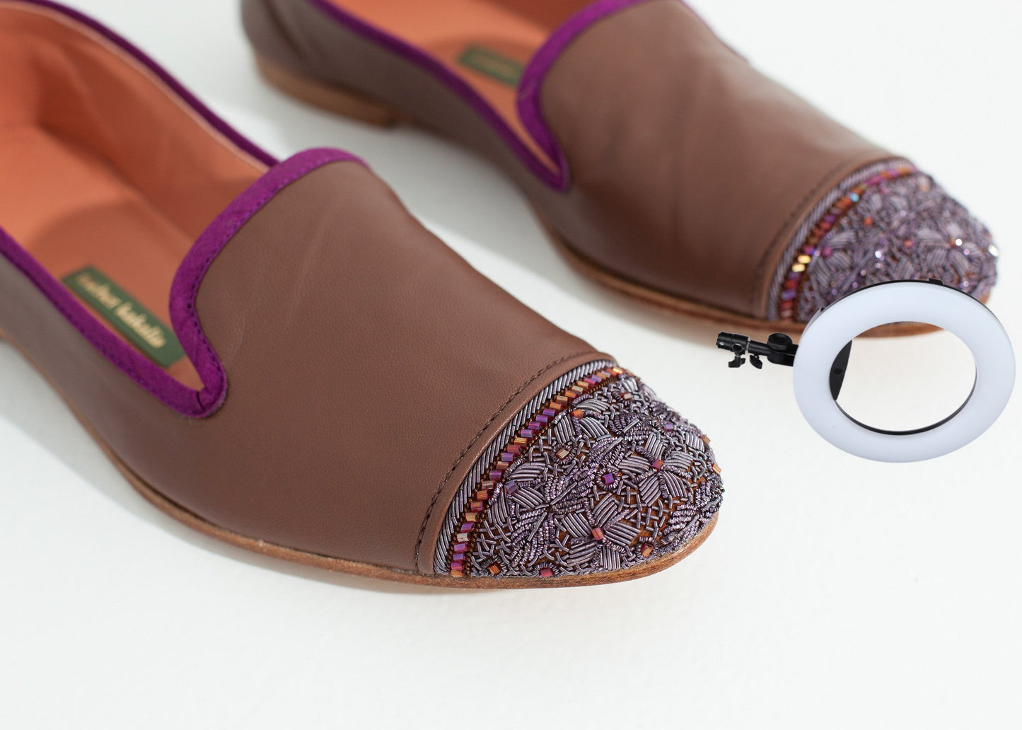 Bizi Cap Toe Loafer in Rose/Aubergine