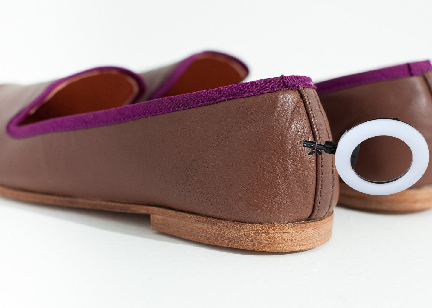 Bizi Cap Toe Loafer in Rose/Aubergine