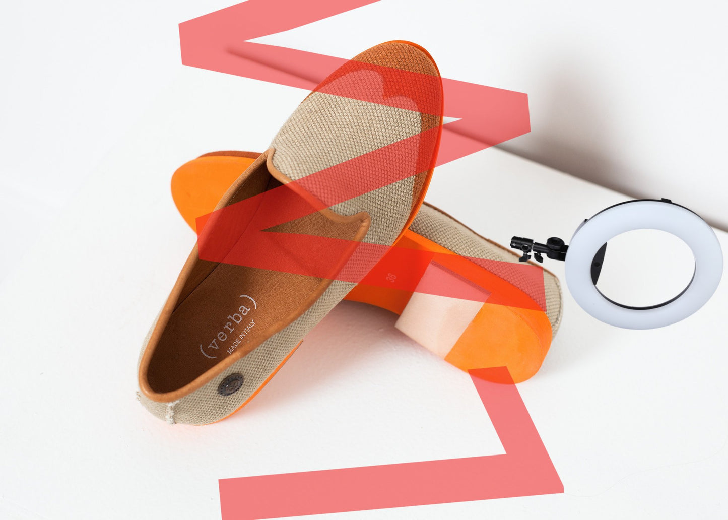 Wingtip Loafer in Orange