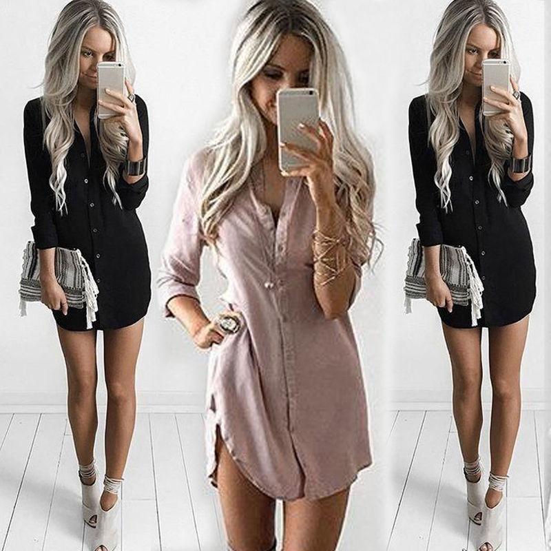 2019 Spring Autumn Hot Sale Women Loose Long Sleeve Casual Blouse Shirt Tops  Blouse Long loose Blouses Tops Clothes