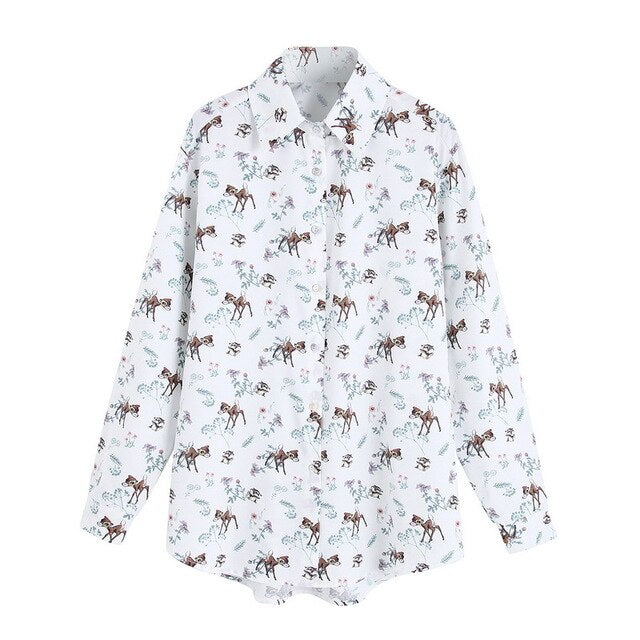 Animal Prints Shirt Women Spring 2020 New Fashion Long Sleeve Blouse Female Loose Shirts