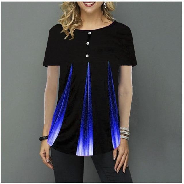 Shirt Women Spring Summer Blouse 3/4 Sleeve Casual 3D Gradient Printing Female Fashion Shirt Tops Plus Size 5XL StreetShirt