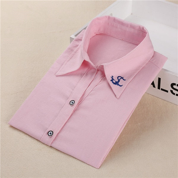 Dioufond White Navy Lips Print Women Blouses Long Sleeve Ladies Office Blouse Shirt  Casual Button Down Blusa 2017 Spring