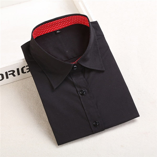 Dioufond White Navy Lips Print Women Blouses Long Sleeve Ladies Office Blouse Shirt  Casual Button Down Blusa 2017 Spring