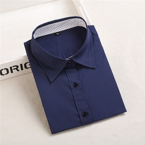 Dioufond White Navy Lips Print Women Blouses Long Sleeve Ladies Office Blouse Shirt  Casual Button Down Blusa 2017 Spring