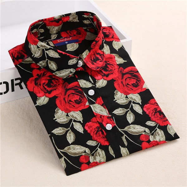 Dioufond White Navy Lips Print Women Blouses Long Sleeve Ladies Office Blouse Shirt  Casual Button Down Blusa 2017 Spring