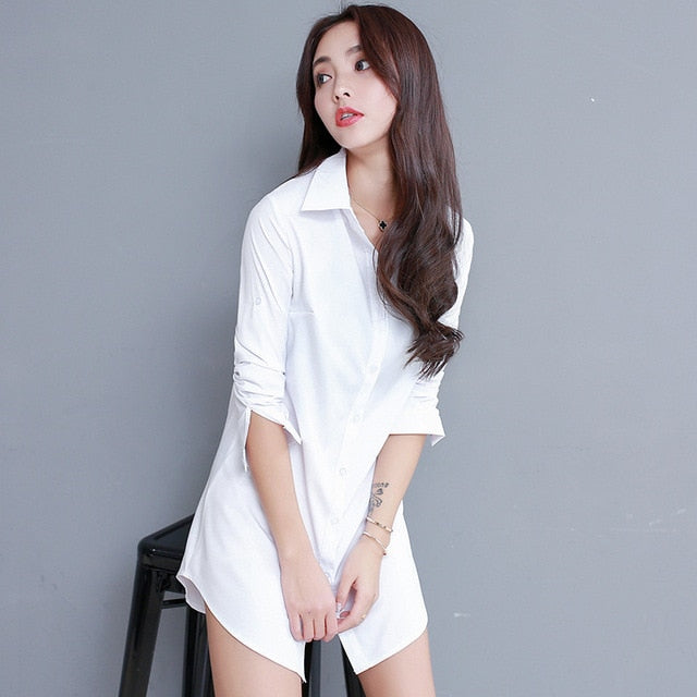 Spring 2020 Ladies Tops Long Sleeve White Chiffon Blouse Plus Size Korean Casual Women Streetwear Shirts Elegant Office Shirt