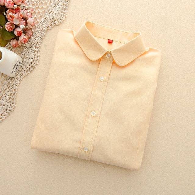 Brand Women Blouse 2020 New Casual Long Sleeved Cotton Oxford White Shirt Woman Office Plus Size Shirts Blusas Feminine Blouses