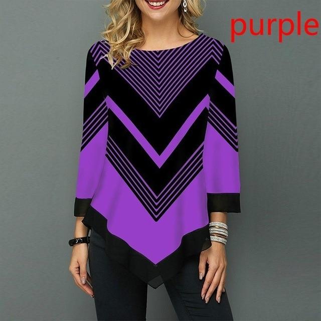 4XL Plus Size Women Blouses 2019 Autumn Tops Casual Long Sleeve Print Lace Patchwork Shirt Lady Irregular Blouse Large Size 5XL