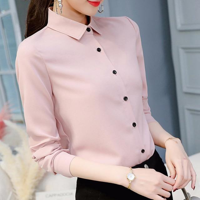 Brand Blusas Mujer De Mod Tops Long Sleeve Lapel White Blouse Office Ladies Work Blouses Fashion Clothing Blusas Womens Shirts