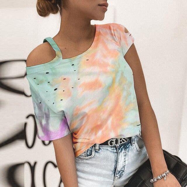 Sexy Off Shoulder Halter Women Shirt Blouse Elegant Off Shoulder Print Shirts Casual Female Summer Short Sleeve Basic Tops Blusa