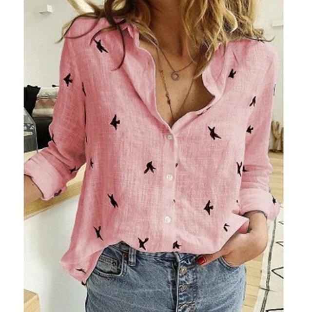 Womens Blouses Spring Autumn Tops Leisure White Shirts Button V Neck Cardigan Top Loose Long Sleeve Oversized Shirt Blusas