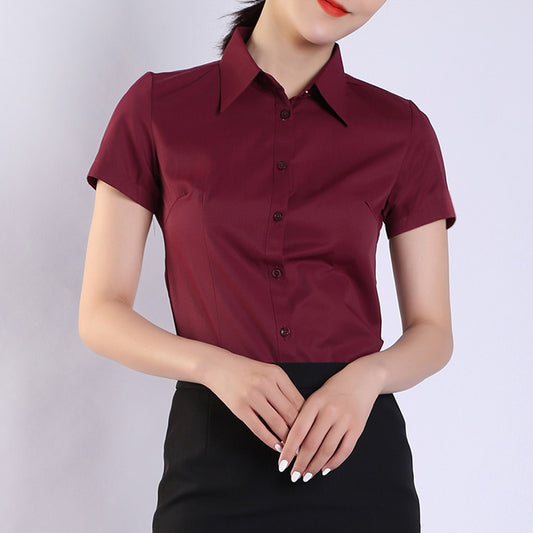Womens Tops and Blouses Cotton Women Shirts Solid Women Blouses Short Sleeve White Plus Size XXXL/4XL Blusas Femininas Elegante