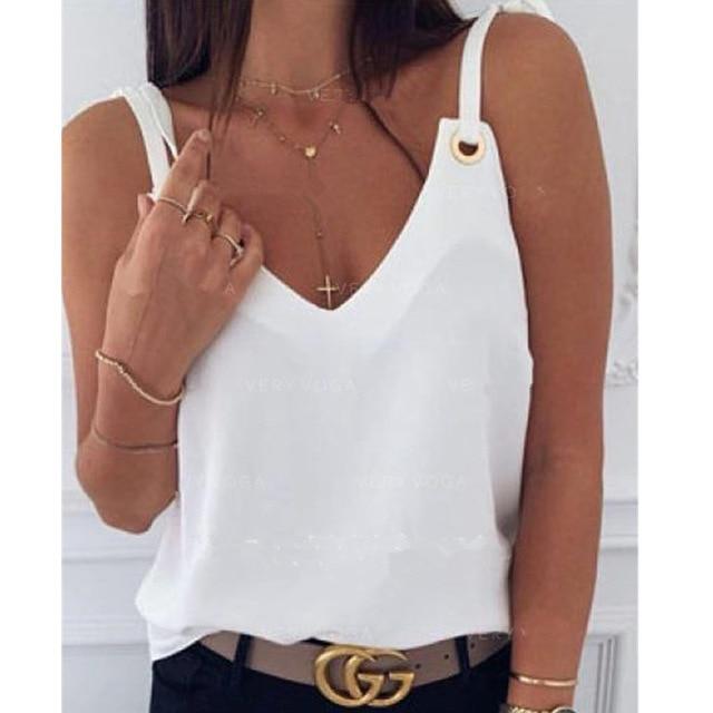 2020 Sexy V-Neck Sleeveless Blouse Shirt Women Elegant Flower Print Loose Tops Summer Lady Off Shoulder Plus Size Blusa Shirts