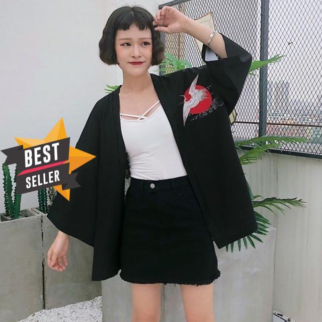 2019 Vintage Summer Printed Chiffon Sunscreen Harajuku Kimono Cardigan Outerwear Blouse Japanese Style Women Clothing