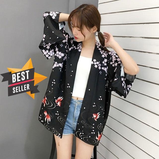 2019 Vintage Summer Printed Chiffon Sunscreen Harajuku Kimono Cardigan Outerwear Blouse Japanese Style Women Clothing
