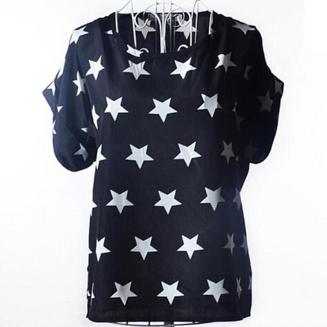 2020 New Large Size Women Pprinting Blouse Bird Bat Shirt Short-Sleeved Chiffon Blusas Femininas Roupas Summer Style