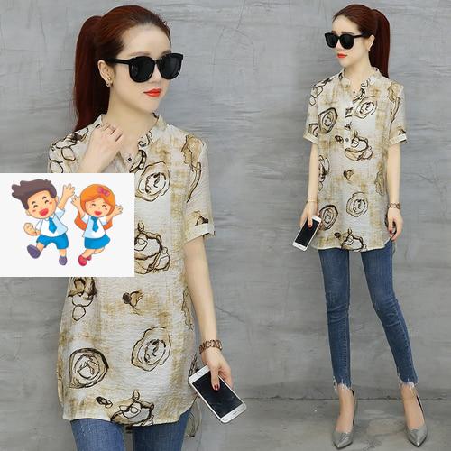 2020 fashion chiffon women's clothing short sleeve loose plus size women shirt blouse v-neck printing women tops blusas D532 30