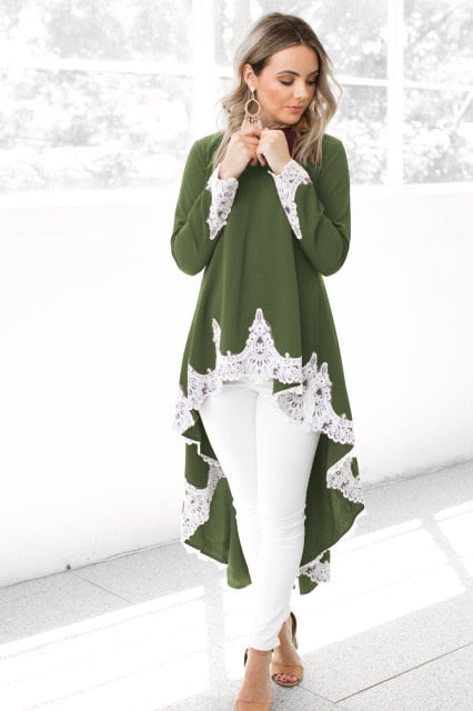 S-XXL Plus Size Women Bohemian Printed Long Sleeve Shirt Women Autumn Blouse Casual Ruffles Irregular Hem Female Tops Shirts D30