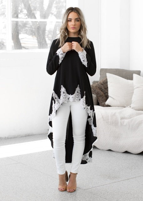 S-XXL Plus Size Women Bohemian Printed Long Sleeve Shirt Women Autumn Blouse Casual Ruffles Irregular Hem Female Tops Shirts D30