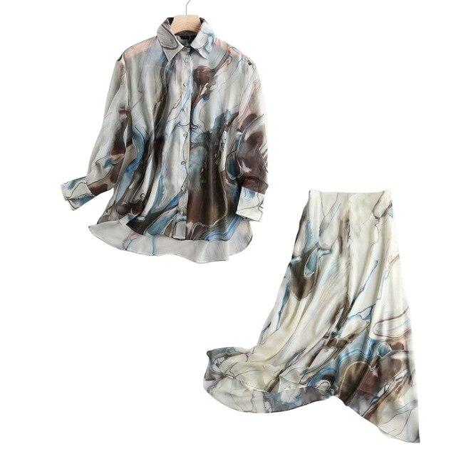 Tangada 2020 autumn women elegant panting print shirts long sleeve elegant office ladies work wear blouses 4C28