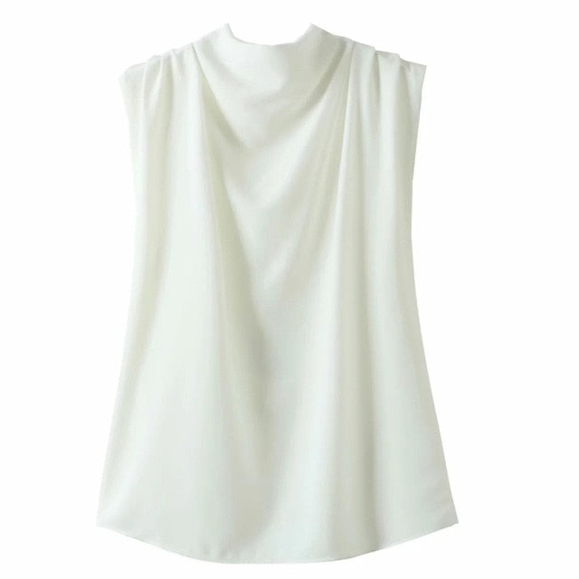 Vintage women elegant stand collar soft shirts 2020 summer fashion ladies stylish loose blouses casual female tops girls chic