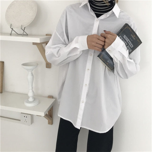 HziriP Women Blouses 2020 Spring Solid Blouse Loose Casual Vacation All-Match Women Tops Shirts Blusas Camisas Mujer 4 Colors