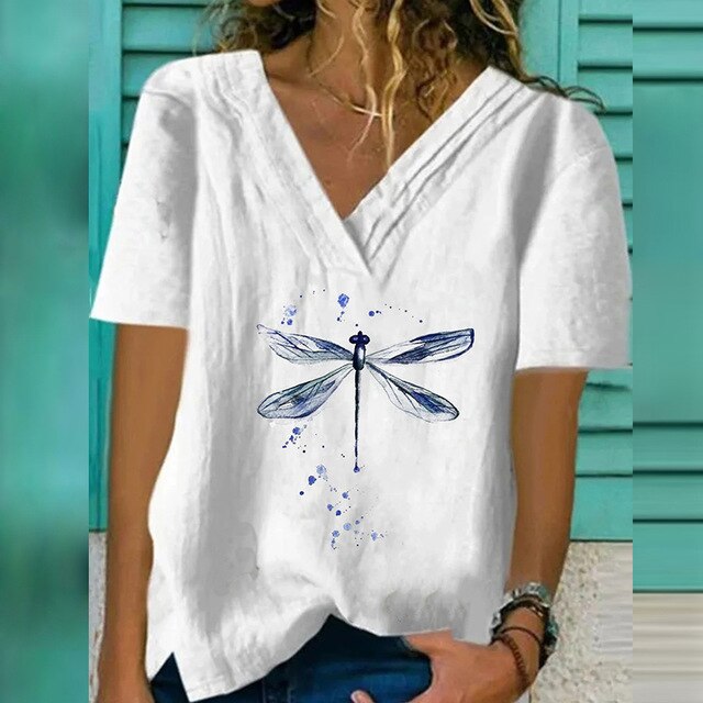 2020 Women Sexy V Neck Blouse Shirt Autumn Long Sleeve Tops Blusas Casual Floral Print Loose Shirt Pullover Streetwear Plus Size