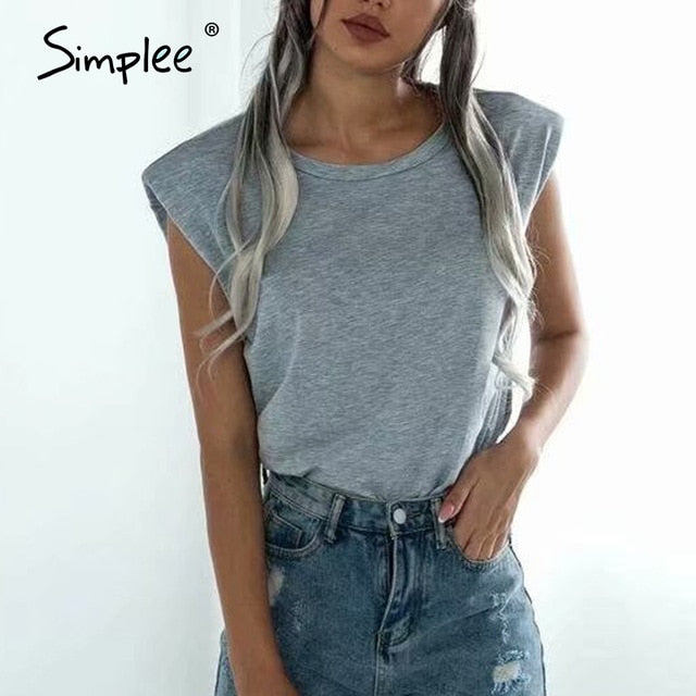 Simplee O-neck women tank tops Casual streetwear leisure summer female tops Chic ladies party club wear tops 2020 new fashion