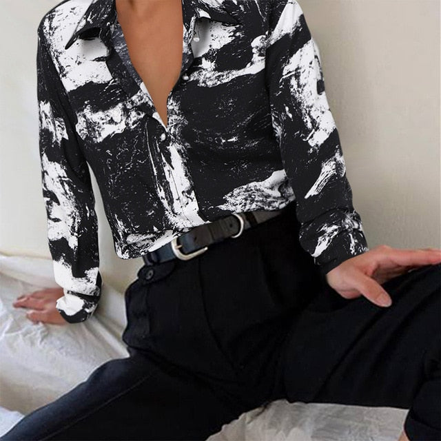 Celmia 2020 Autumn Women Fashion Long Sleeves Satin Blouse Vintage Button Down Lapel Neck Street Shirts Elegant OL Silk Tops 5XL