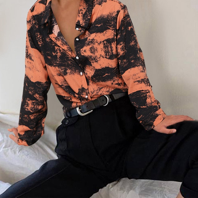 Celmia 2020 Autumn Women Fashion Long Sleeves Satin Blouse Vintage Button Down Lapel Neck Street Shirts Elegant OL Silk Tops 5XL