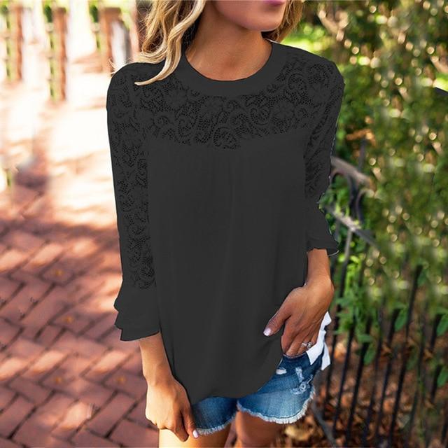 New Women's Shirt Classic Chiffon Blouse Female Plus Size Loose Long Sleeve Casual Shirts Lady Simple Style Tops Clothes Blusas