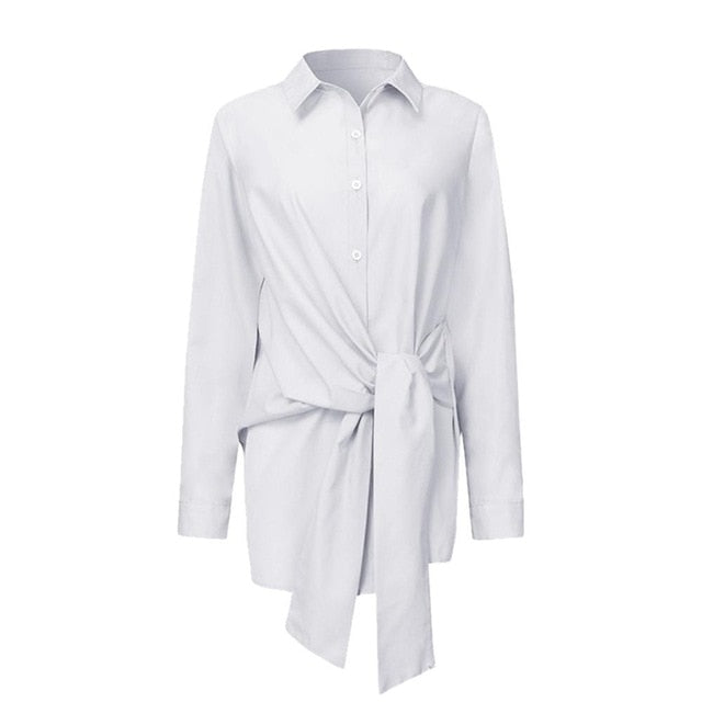 Women Deep V Neck Blouses Puff Sleeve White and Black Tops Office Lady Long Sleeve Shirts Autumn Clothes Vestidos Plus Size S-XL