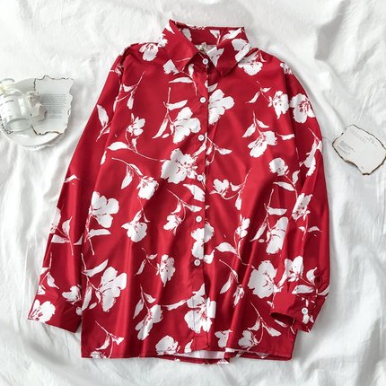 Autumn Spring Women Shirts Black White Cartoon Cat Print Blouses Fashion Slim Long Sleeve Chiffon Shirt Female Tops Blusas Mujer