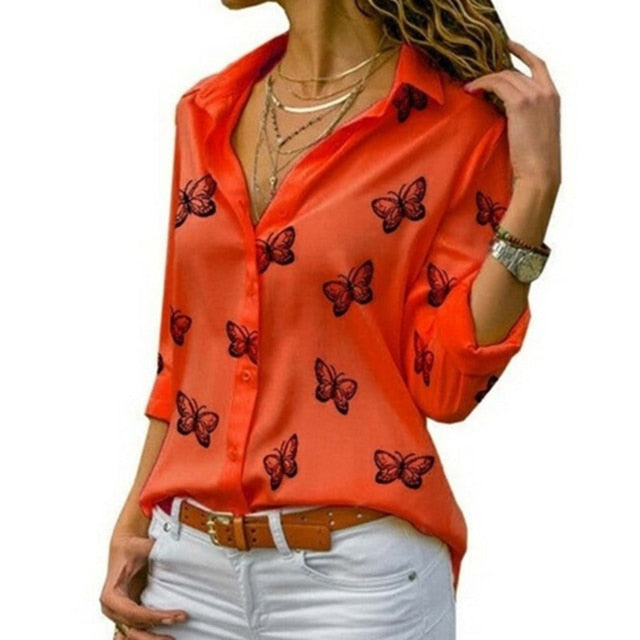 Women White Blouses Basic Selling Button Solid 2020 summer Long Sleeve Shirt Female Chiffon Women's Slim Clothing Plus Size Tops