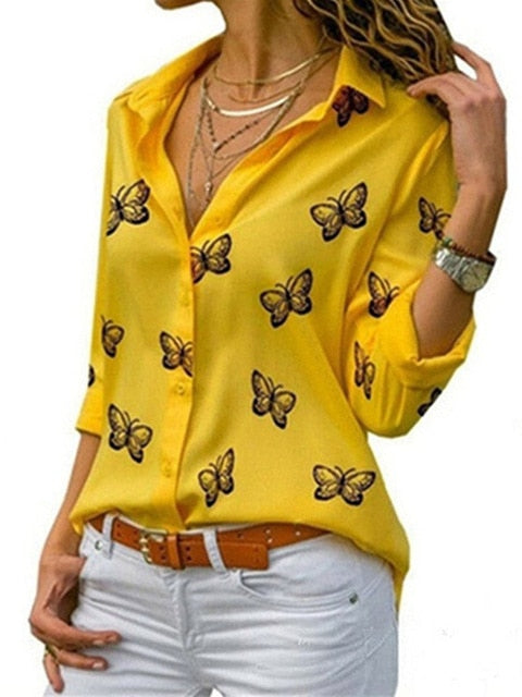 Women White Blouses Basic Selling Button Solid 2020 summer Long Sleeve Shirt Female Chiffon Women's Slim Clothing Plus Size Tops