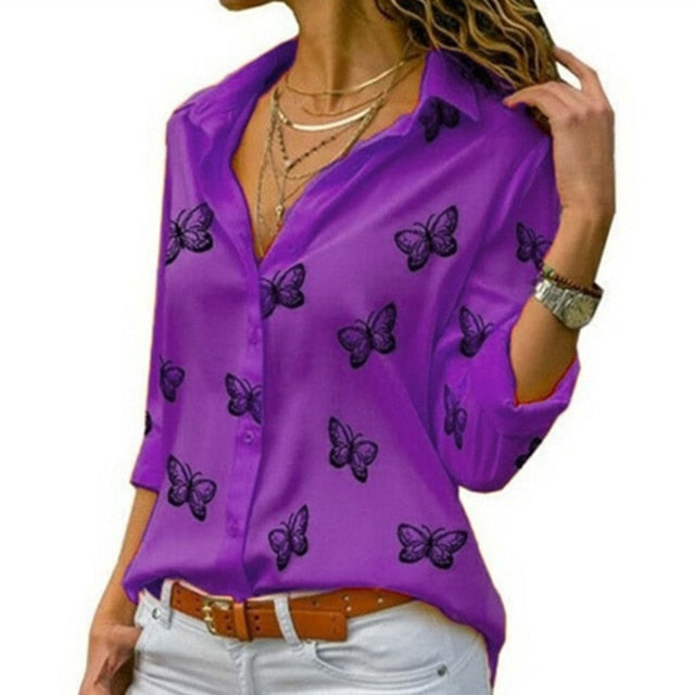 Women White Blouses Basic Selling Button Solid 2020 summer Long Sleeve Shirt Female Chiffon Women's Slim Clothing Plus Size Tops