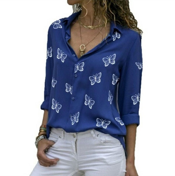 Women White Blouses Basic Selling Button Solid 2020 summer Long Sleeve Shirt Female Chiffon Women's Slim Clothing Plus Size Tops