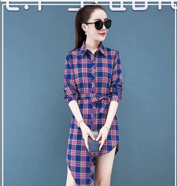 Cotton shirt tops 2020 spring autumn blouse new women's  blouse fashion long-sleeved slim wild Han Fan shirt tops