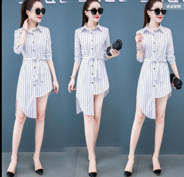 Cotton shirt tops 2020 spring autumn blouse new women's  blouse fashion long-sleeved slim wild Han Fan shirt tops