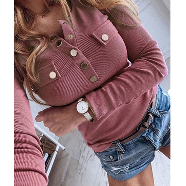 Autumn Sexy V Neck Button Shirts Blouse 2020 Fashion Lace Long Sleeve Pullovers Tops Casual Female Solid Shirt Blusas Streetwear