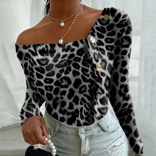Women Sexy V-Neck Button Blouses Shirts Autumn 2020 Elegant Casual Long Sleeves Solid Tops 5XL Female Vintage Fashion Slim Blusa