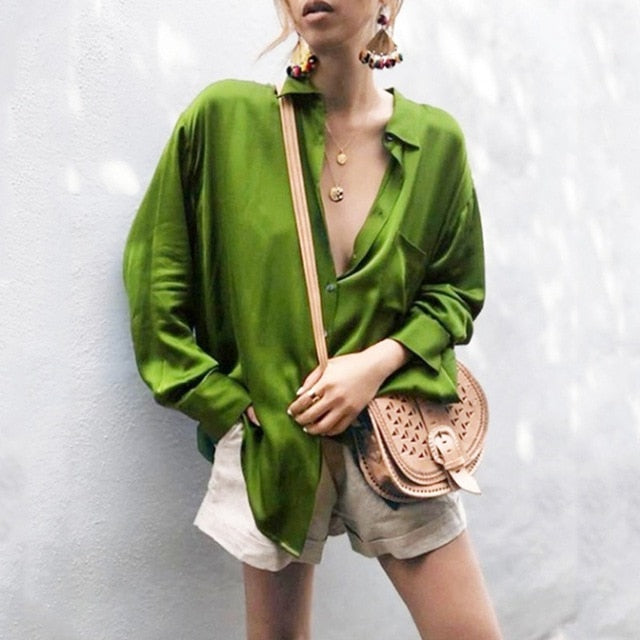 Fashion Women Blouse Shirt  Spring Women Clothing Solid Buttons Long Sleeve Shirts Tops Ladies OL Shirt White Office Shirt