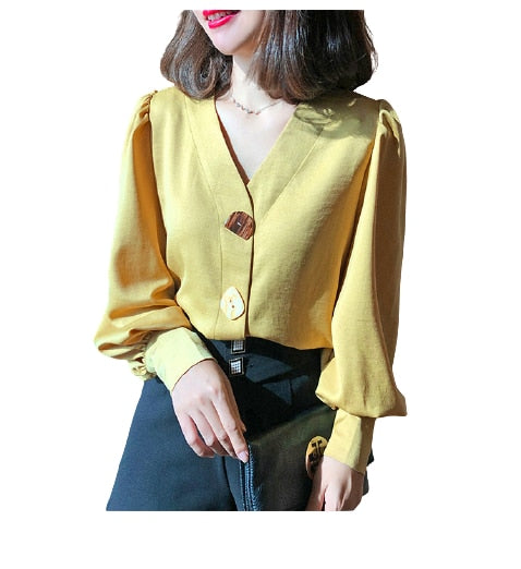Spring Women Chiffon Shirt Korean Fashion Long Sleeve White Shirts Women Streetwear Office Blouse Elegant Lady Heart Print Tops